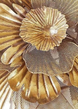 Настінний декор "квітка" із металу золото гранд презент 814222 фото
