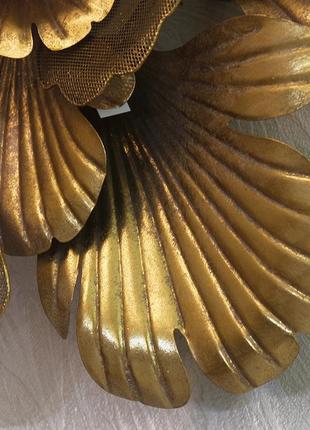 Настінний декор "квітка" із металу золото гранд презент 814224 фото
