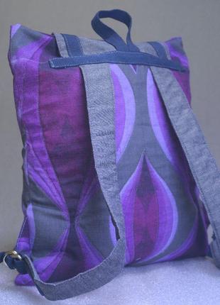 Стильний, легкий і місткий рюкзак бавовняний3 фото