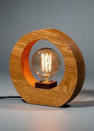 Настільна дерев'яна нічна лампа edison / сучасний мінімалістичний дизайн в стилі лофт5 фото