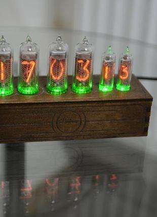 Ламповые часы на ин 14 + ин 16 nixie clock в стиле ретро винтаж з подсветкой rgb