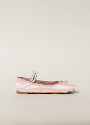 Балетки miu miu logo embroidered ballerina shoes3 фото