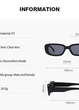 Классические солнцезащитные очки прямоугольные для женщин, ретро очки женские с пластиковой оправой черные10 фото