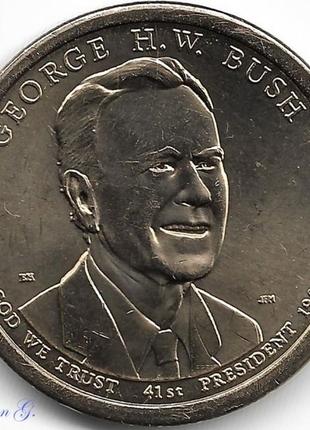 Монета сша 1 долар, 2020 року, 41 президент сша - джордж герберт уокер буш (1989-1993)5 фото