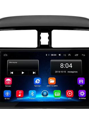 Штатна магнітола lesko для mitsubishi mirage vi рестайлинг 2 2019-н.в. екран 9" 2/32gb wi-fi gps base