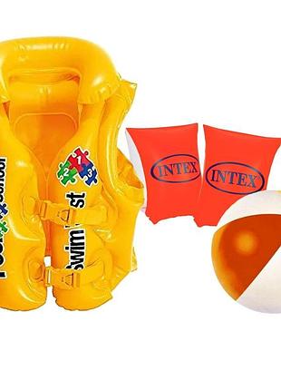 Надувний набір 3 в 1 «pool school» intex 66660 серія «школа пл...