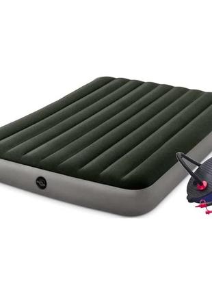 Надувний матрац intex 64763 (матрац 64109, ножний насос 69611)...