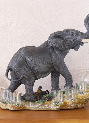 Штоф слон подарунковий набір для алкоголю 44 см гранд презент ...