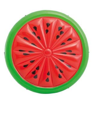 Пляжний надувний матрац intex 56283 «арбуз», 183 х 23 см