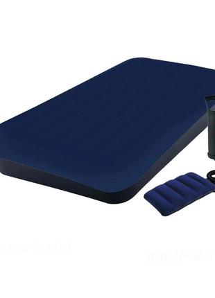 Надувний матрац intex 64141-3, 99 x 191 x 25 см, з наматрацом-...