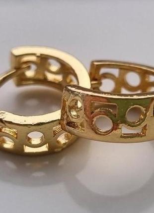 Золотистые серьги 2