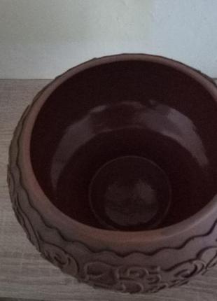 Набор глиняной посуды с узором3 фото