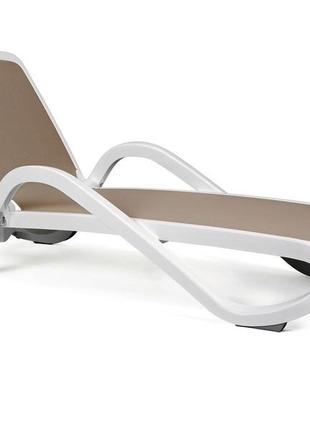 Пляжний лежак alfa bianco beige виробництво італія білий + беж