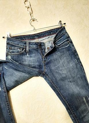 Caroche отличные джинсы синие котоновые царапанные мужские 29/374 фото