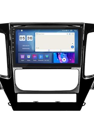 Штатна магнітола lesko для mitsubishi pajero sport iii 2015-2021 екран 9" 2/32gb carplay 4g wi-fi gps prime