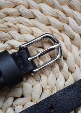 Кожаный ремень на талию черный женский с серебряной пряжкой для платья из кожи2 фото