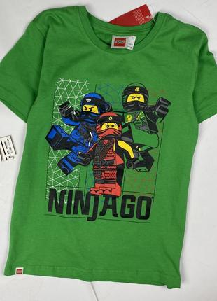 Нова футболка лего зелений хлопчик lego ninjago 122-128см/7-8р