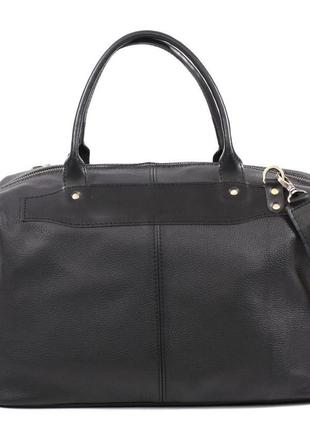 Удобная кожаная сумка weekender черного цвета1 фото