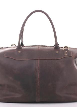 Качественная коричневая сумка-саквояж для путешествий7 фото