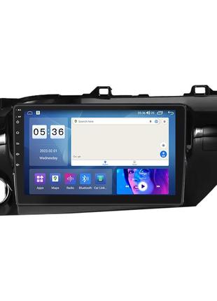 Штатна магнітола lesko для toyota hilux viii 2015-2020 екран 10" 2/32gb carplay 4g wi-fi gps prime