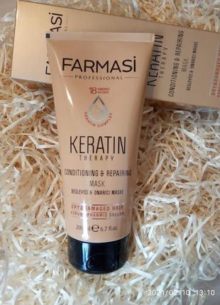 Маска для волосся фармасі кератин farmasi keratin з кератином1 фото
