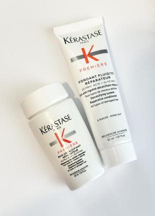 Набор для ухода за волосами kerastase premiere, шампунь и фондант по 30 мл