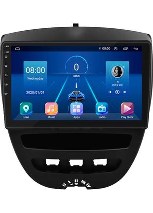 Штатна магнітола lesko для toyota aygo i рестайлинг 2009-2012 екран 10" 2/32gb 4g wi-fi gps top