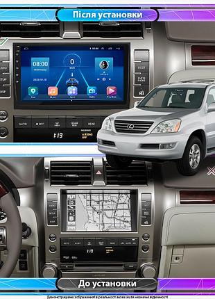Штатна магнітола lesko для lexus gx i 2002-2009 екран 9" 6/128gb 4g wi-fi gps top