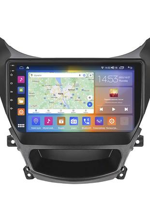 Штатна магнітола lesko для hyundai avante v 2010-2015 екран 9" 2/32gb carplay 4g wi-fi gps prime