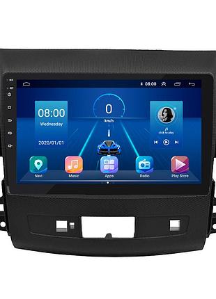 Штатна магнітола lesko для mitsubishi outlander ii 2005-2009 екран 9" 6/128gb 4g wi-fi gps top