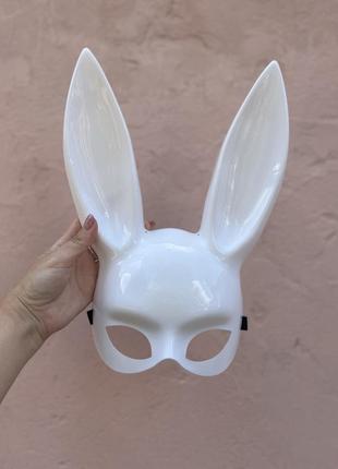 Маска кролика зайца белая и черная, плейбой, хэллоуин, для фотосессии