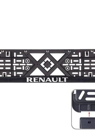Автомобильная рамка под номер с рельефной надписью renault vitol ph-rn