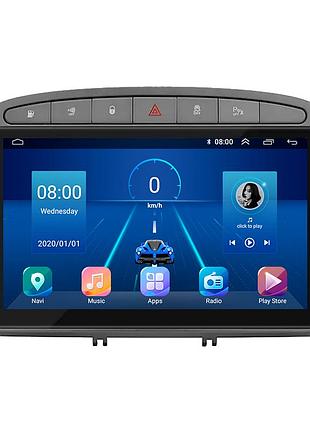 Штатна магнітола lesko для peugeot 408 i рестайлинг 2017-н.в. екран 9" 4/64gb 4g wi-fi gps top