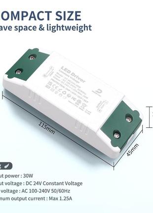 Светодиодный драйвер dusktec 24 в 30 вт.