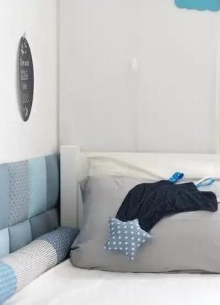 Мягкая хлопковая настенная панель для детской комнаты 20х20х4 см серия light blue
