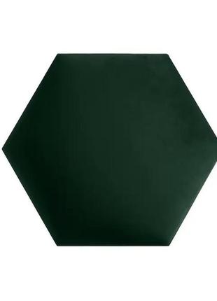 Декоративна м'яка оксамитова панель сота модульне м'яке узголів'я ліжка 40х34.5х5см зелений