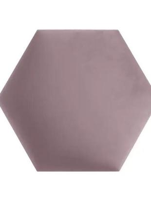 Декоративная мягкая бархатная панель сота модульное мягкое изголовье кровати 40х34.5х5см розовый