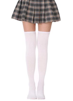 Гольфи на дівчину білосніжні 60см 36-41р. 1002 однотонні заколінки білі на дівчинку гетри білесенькі