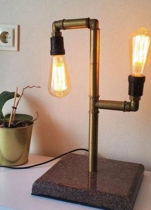 Лампа настільна лофт стімпанк handmade3 фото