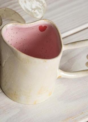 Кофейная чашка на день святого валентина 170 мл. перламутровий эффект2 фото