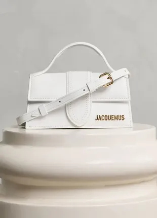 Кожаная сумочка сумка jacquemus le bambino logo plaque top handle bag
