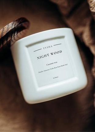 Ароматична кокосова свічка night wood2 фото