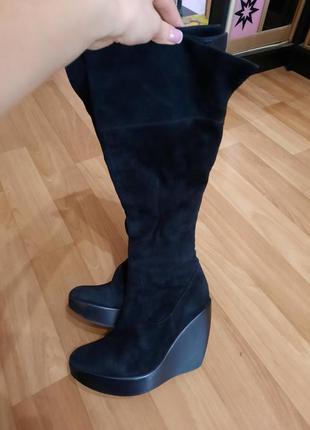 Замшевые сапоги