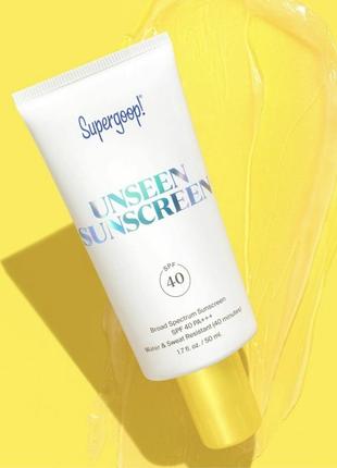 Сонцезахисний крем supergoop! unseen sunscreen spf 40