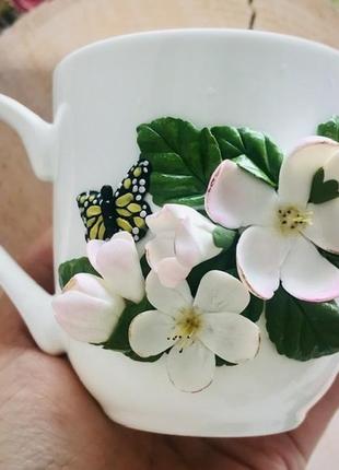 Чашка с декором «яблоневый цвет»1 фото