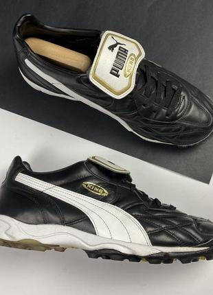 Сороконіжки puma king allround tt astro turf original 47р чорні шкіра2 фото