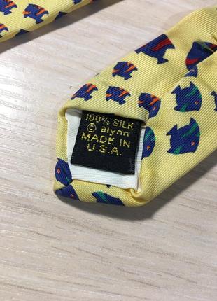 Винтажный шелковый галстук alynn neckwear “swim school” made in usa6 фото