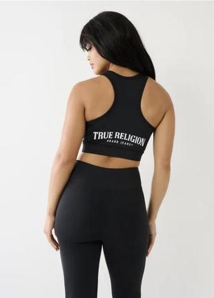 Спортивный топ true religion черный на шнуровке1 фото