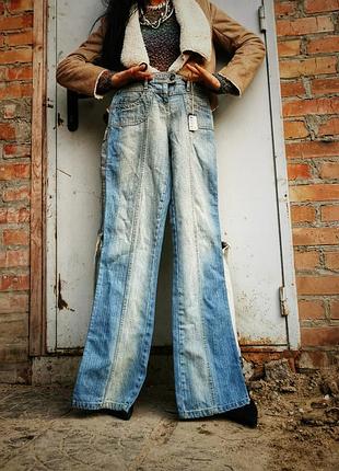 Джинси john f. gee з потертостями висока посадка