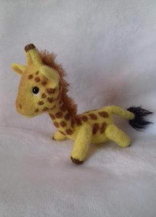 Жираф. игрушка валяная из шерсти4 фото